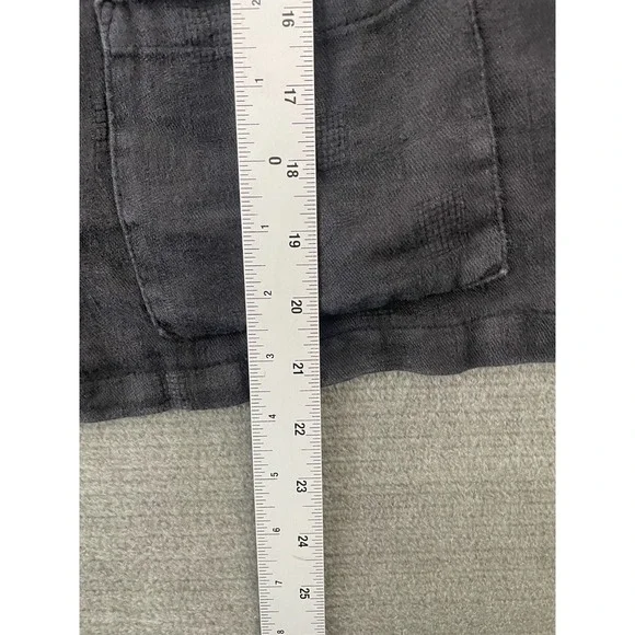 Cut Loose Tank Vest Women L Black 100% Linen Cropped Minimalist Lagenlook - Picture 6 of 9